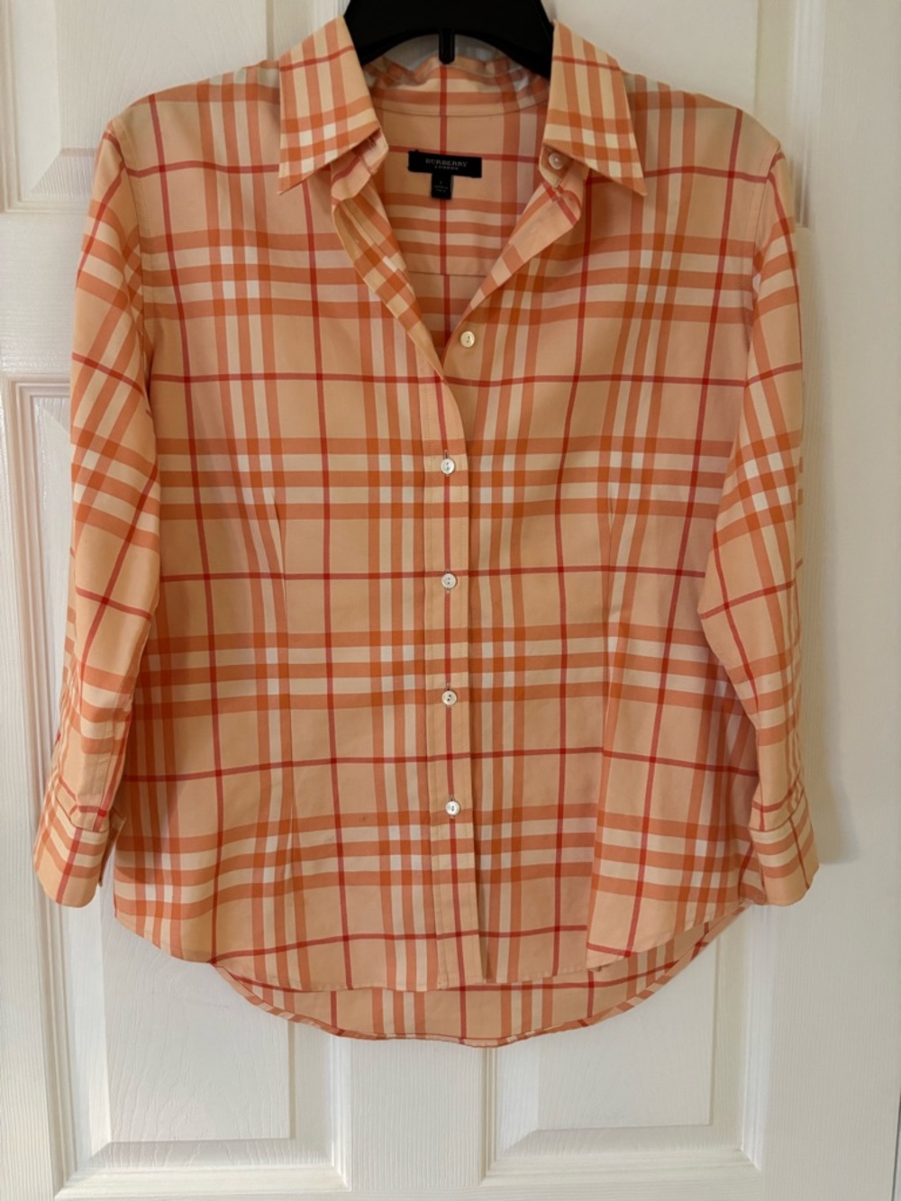 Authentic Burberry London button-down shirt in plaid pattern size Large